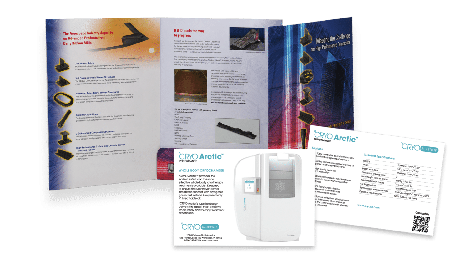 Commercial printing pocket folder and sales flyer